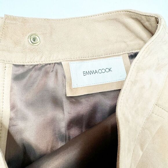 Emma Cook Camel Tan Knee Length 100% Genuine Suede Leather Skirt Womens Size S/M - Picture 3 of 8
